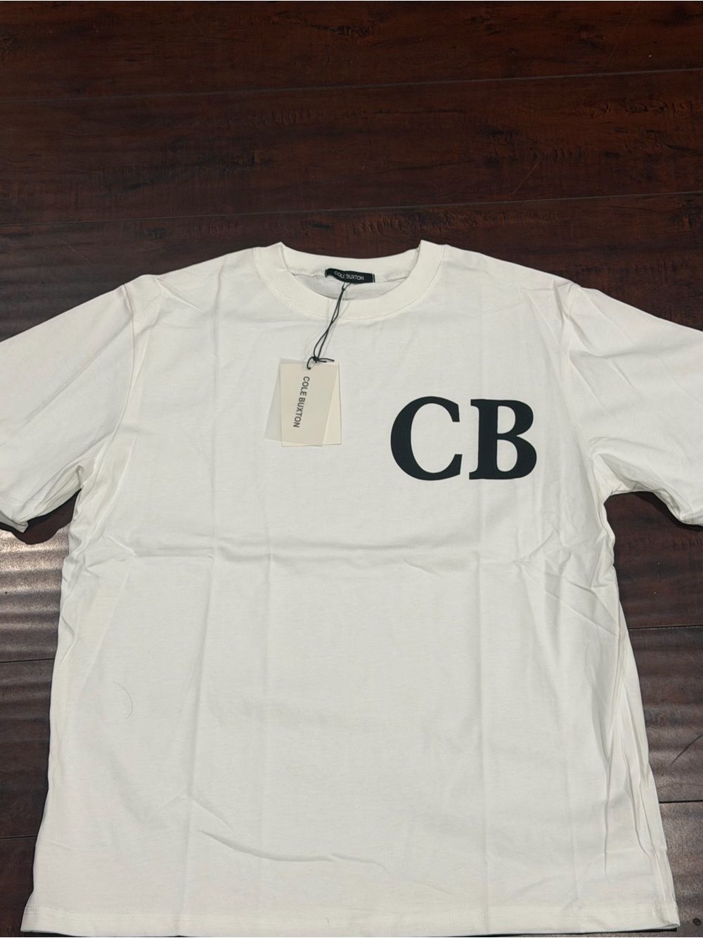 Buxton White T-Shirt with Black CB Logo - Men's Short Sleeve